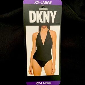 NWT DKNY Womens Black One Piece Swim Suit , XXL